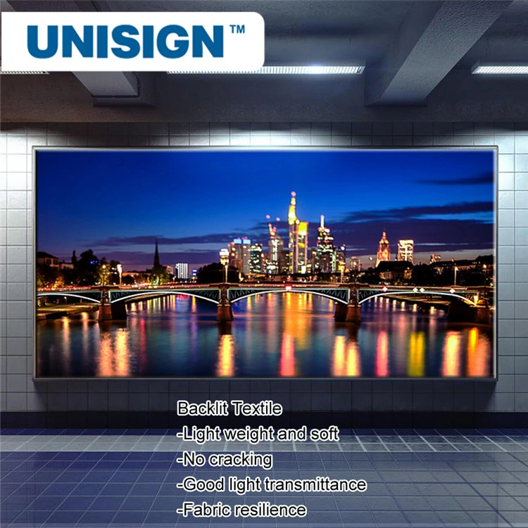 100% Polyester Backlit Fabric Dye Sublimation Printing Textile White Backlit Lightbox Textile